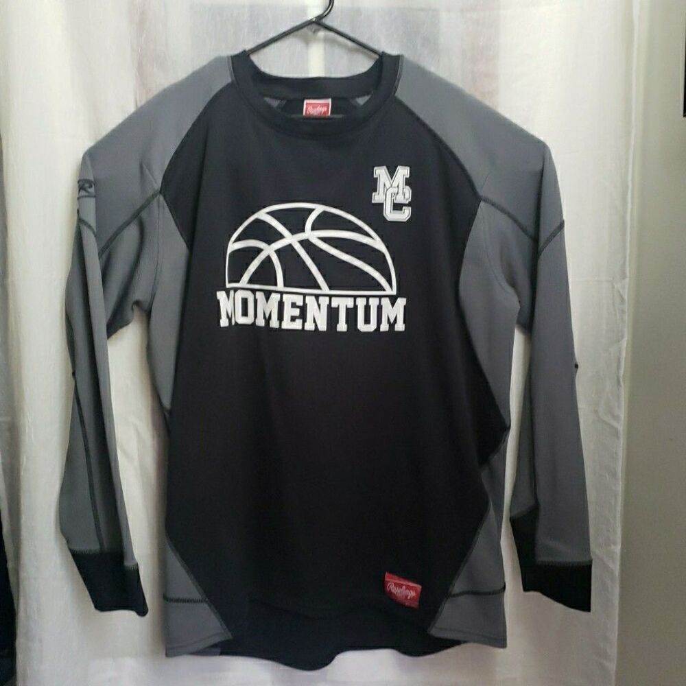 Rawlings Jersey MC Momentum Black Gray Long Sleeves Men's Size XL